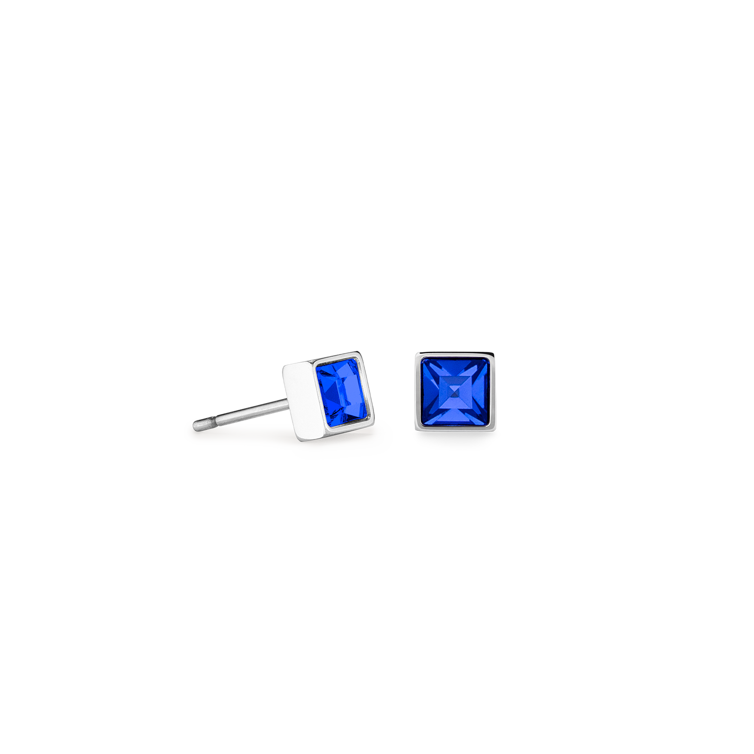 Orecchini Brillant Square small argento-blu