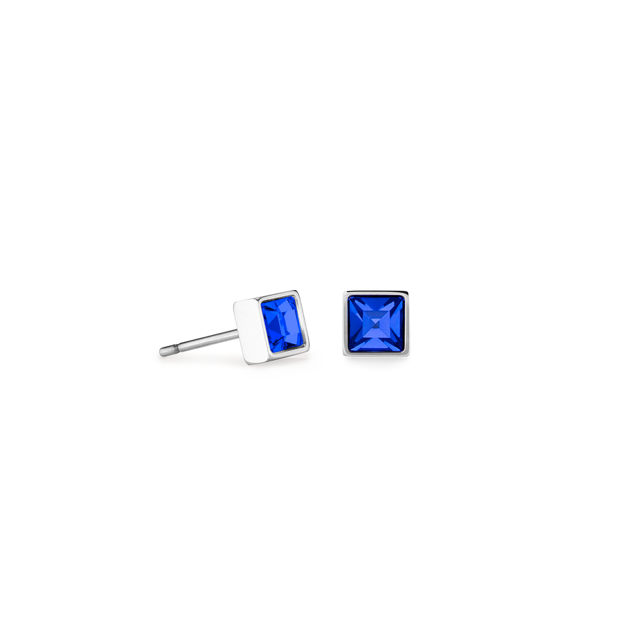 Orecchini Brillant Square small argento-blu