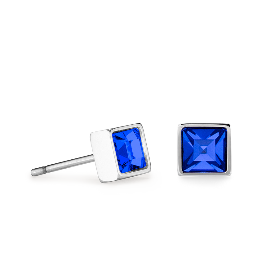 Orecchini Brillant Square small argento-blu