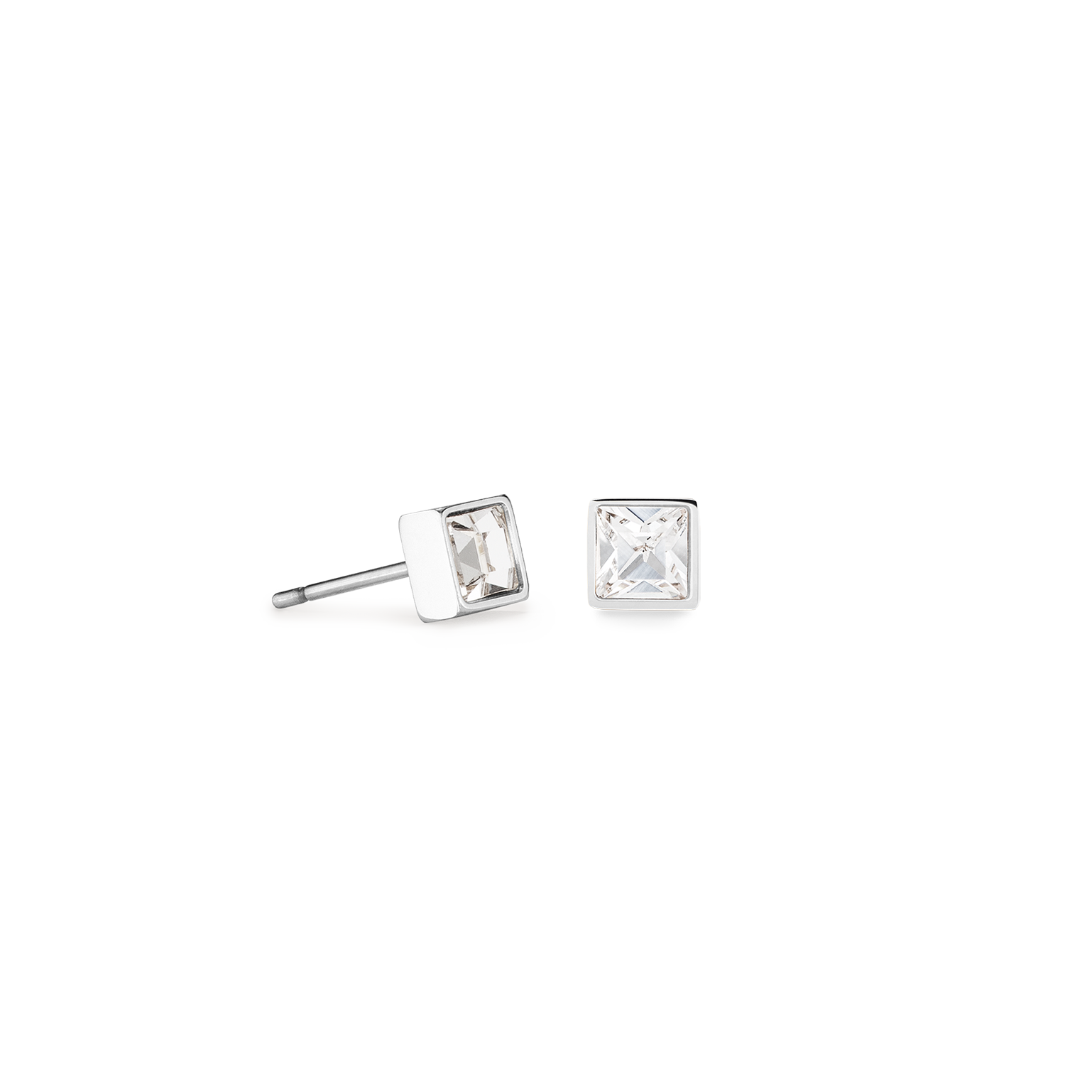 Orecchini Brillant Square small argento-cristallo