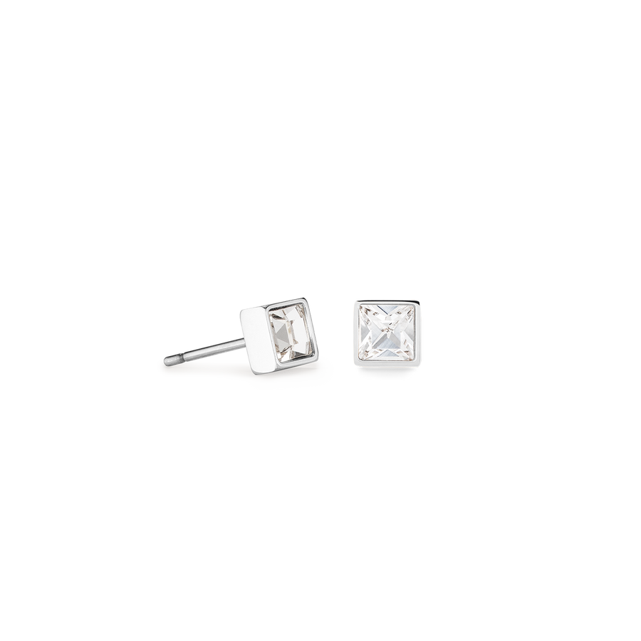 Orecchini Brillant Square small argento-cristallo