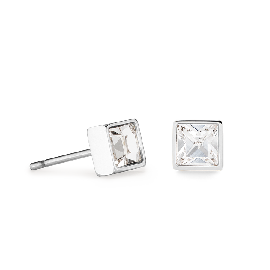 Orecchini Brillant Square small argento-cristallo