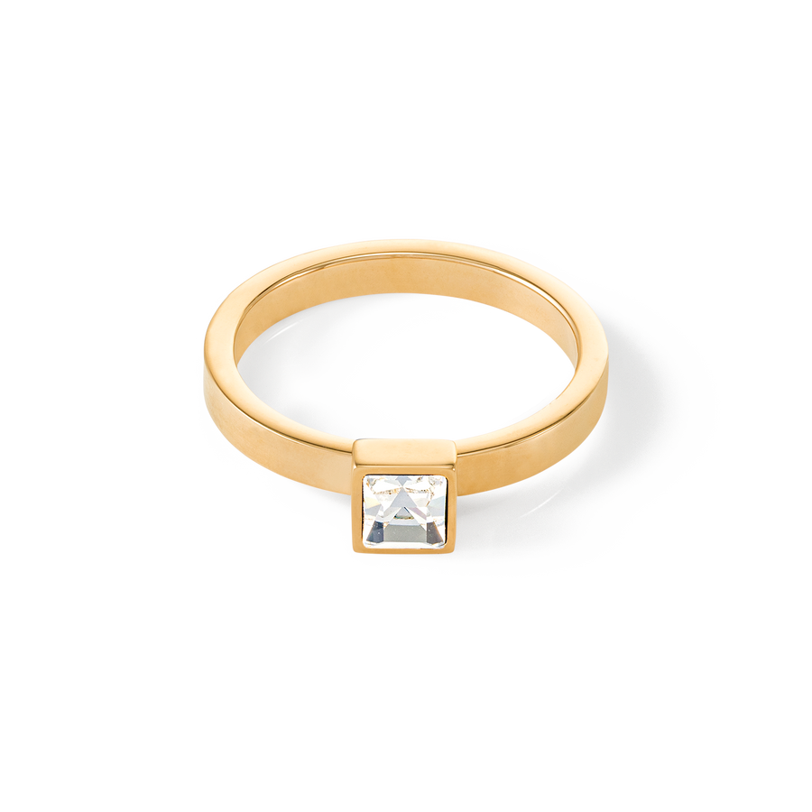 Brilliant Square small anello oro cristallo