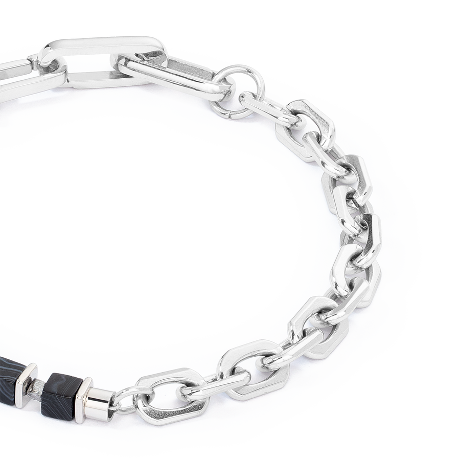 Unisex bracciale Fusion link chain nero
