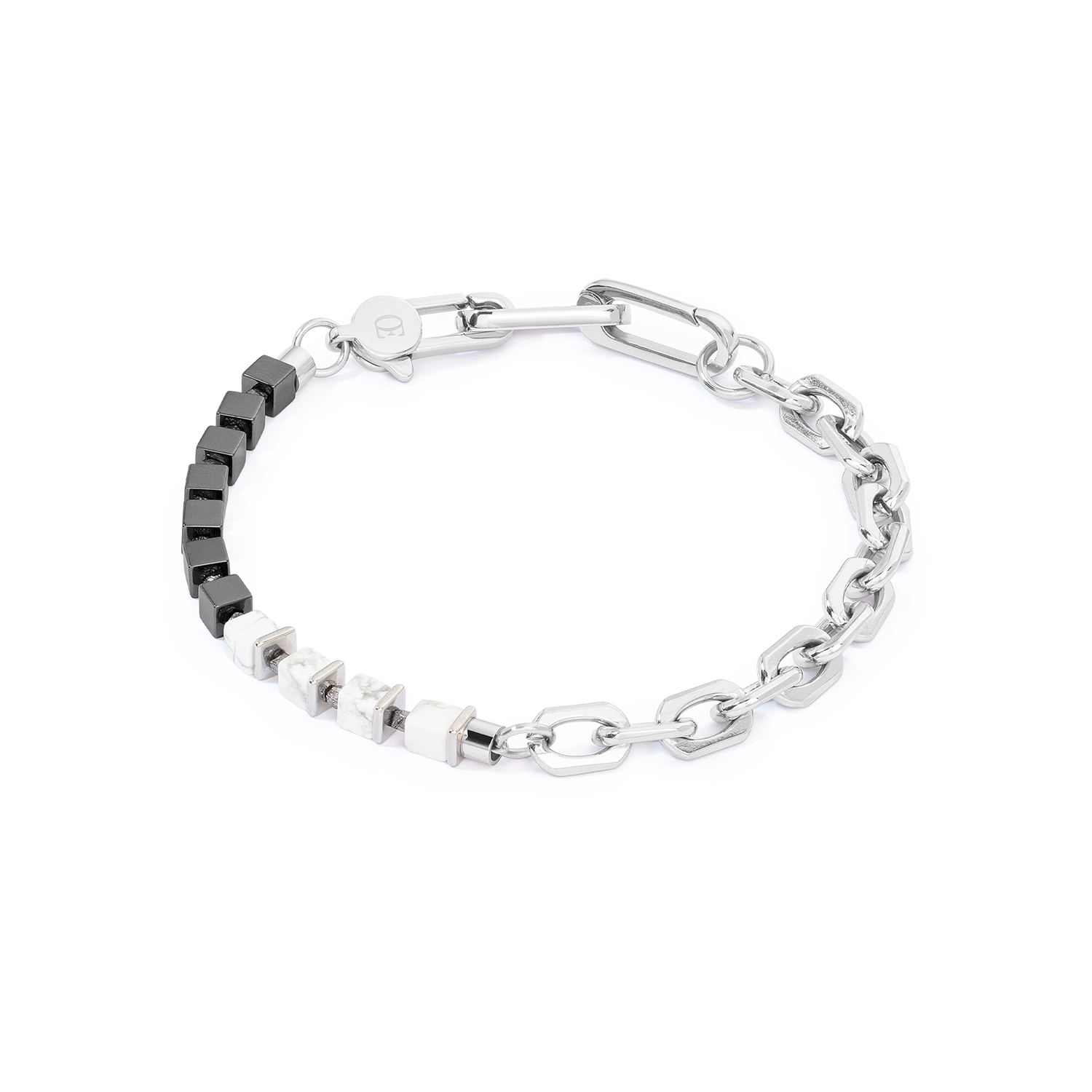Unisex bracciale Fusion link chain bianco