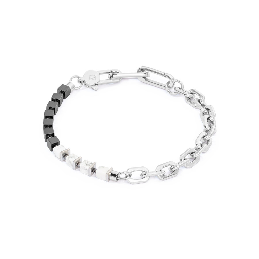 Unisex bracciale Fusion link chain bianco