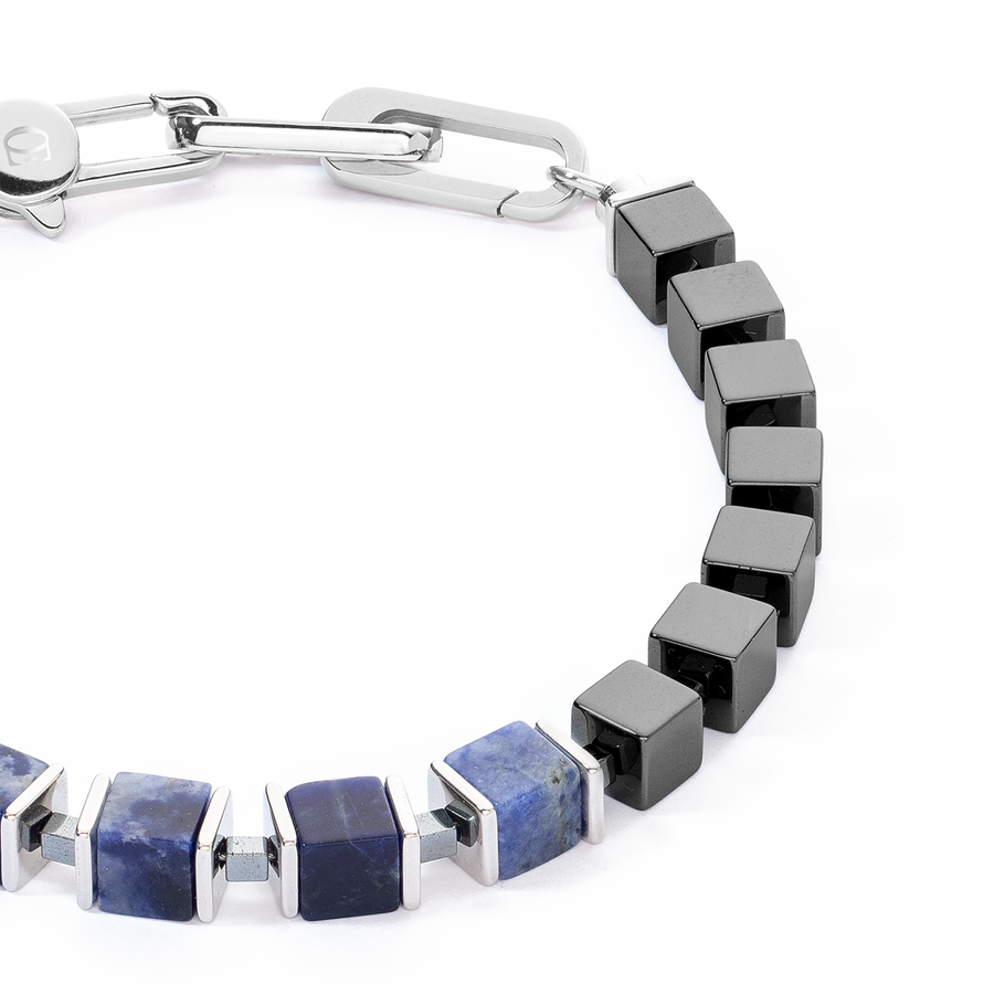 Unisex bracciale precious cubes blu