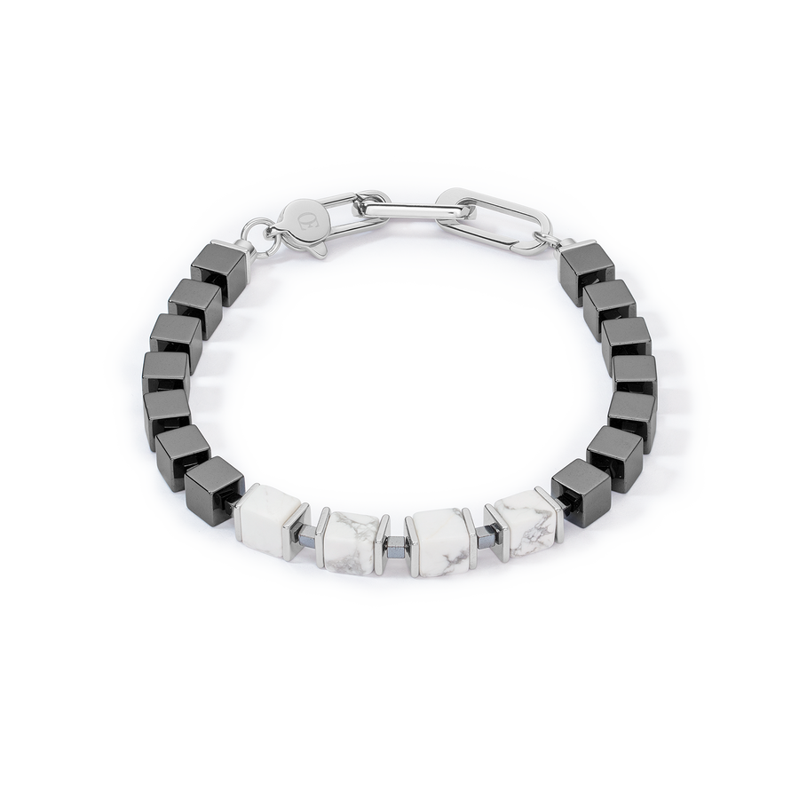 Unisex bracciale precious cubes bianco