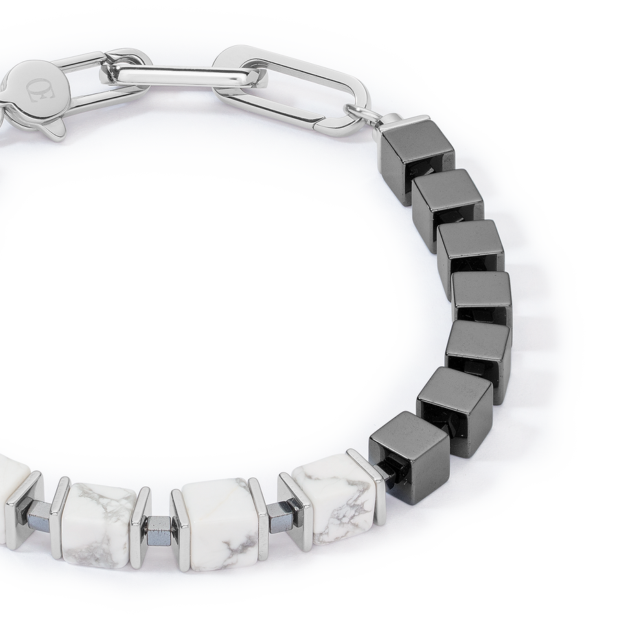 Unisex bracciale precious cubes bianco