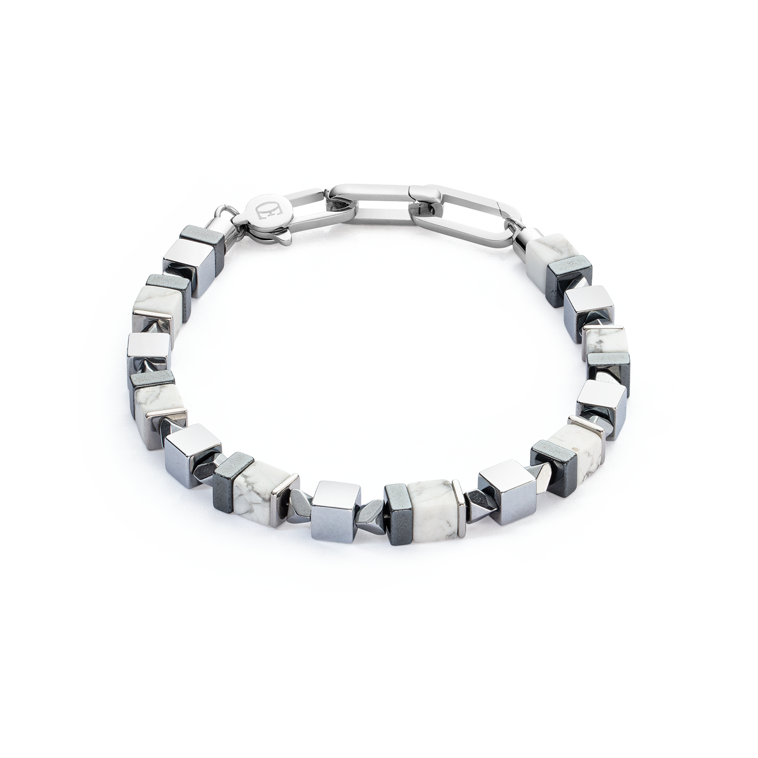 Bracciale Precious Cubes bianco-argento