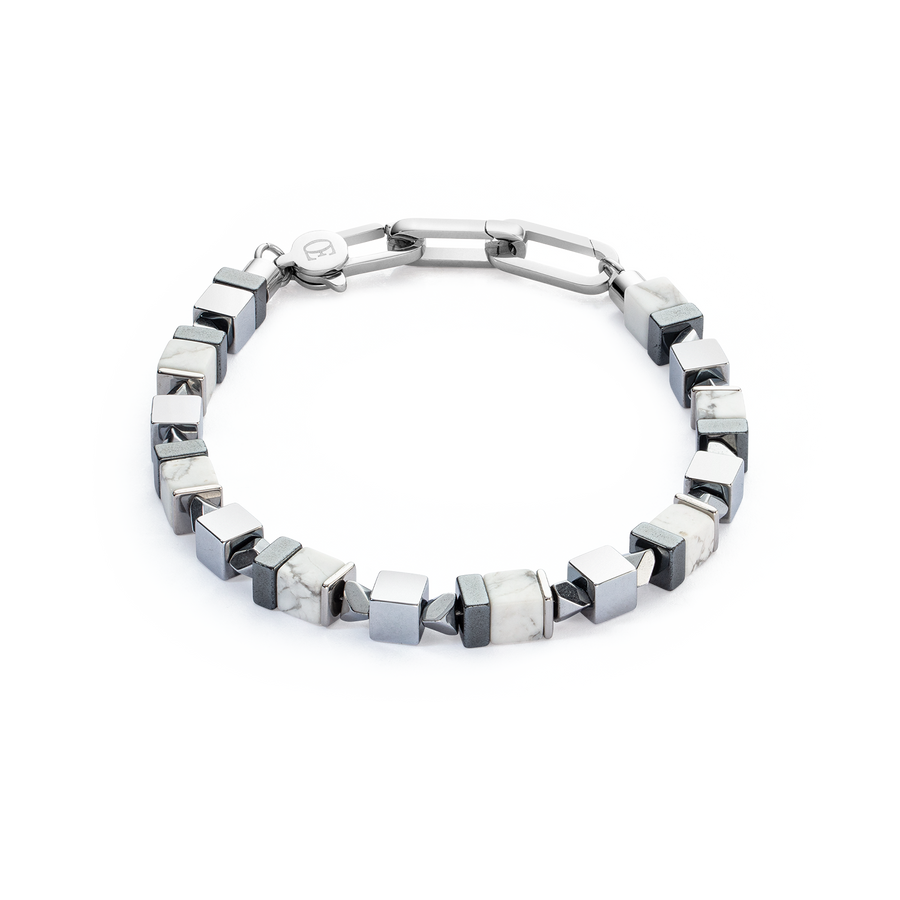 Bracciale Precious Cubes bianco-argento