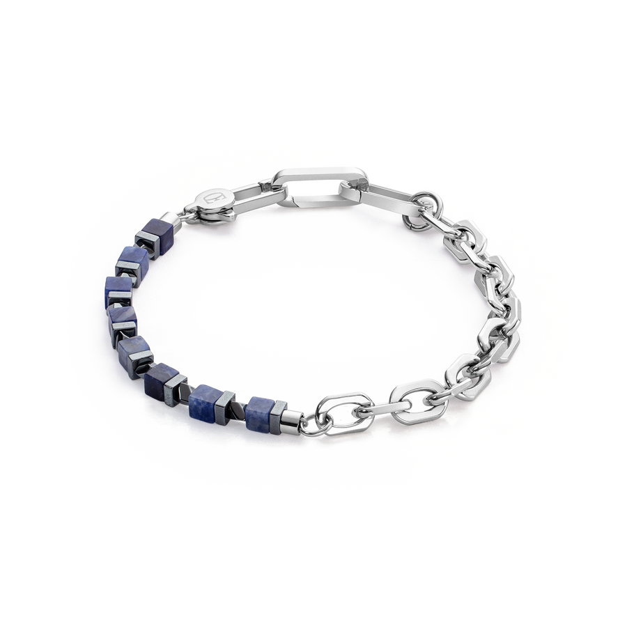 Bracciale Precious Fusion link chain blu-argento