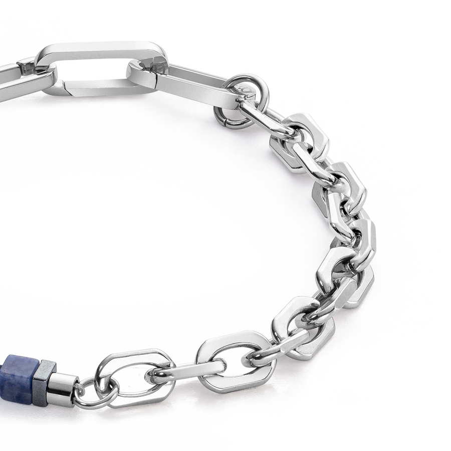 Bracciale Precious Fusion link chain blu-argento