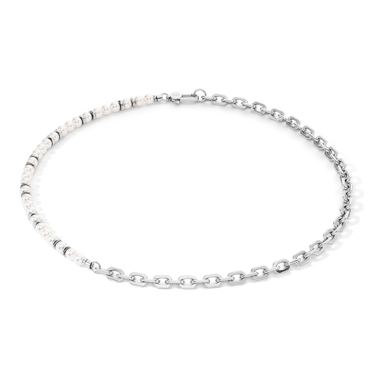 Collana Pearls Fusion link chain bianco