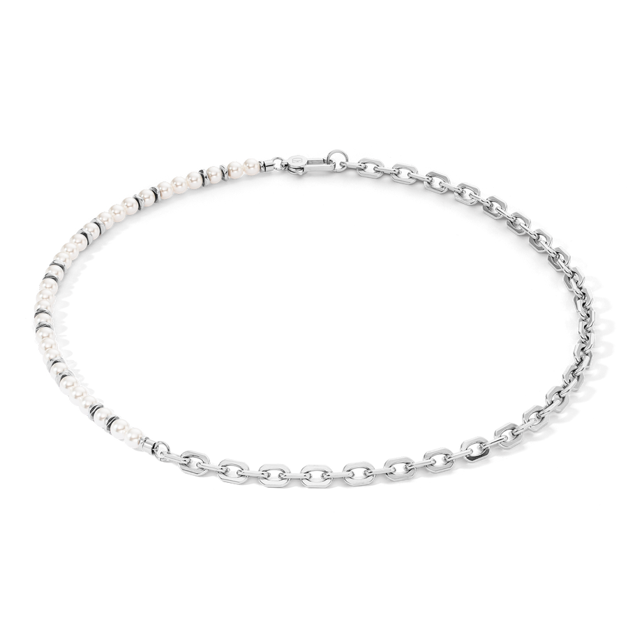 Collana Pearls Fusion link chain bianco
