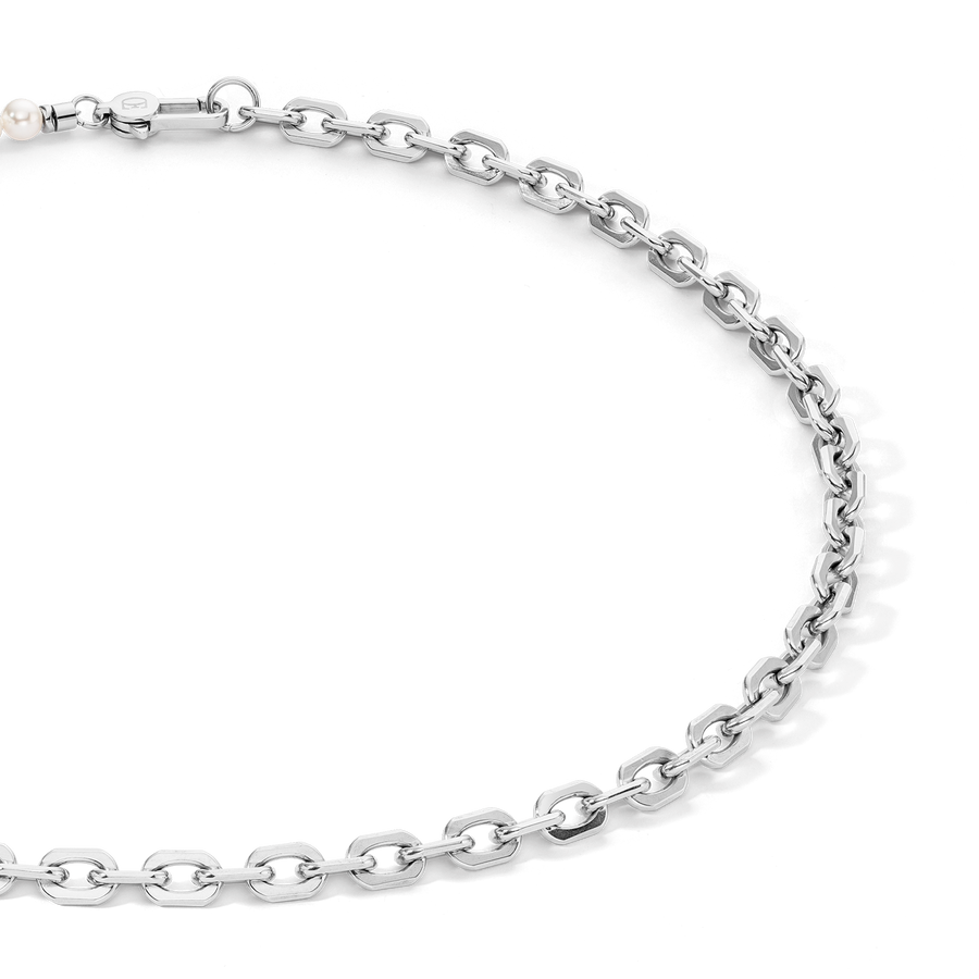 Collana Pearls Fusion link chain bianco