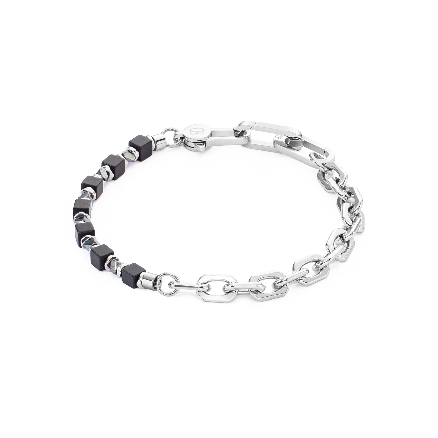 Bracciale Cubes Fusion link chain nero