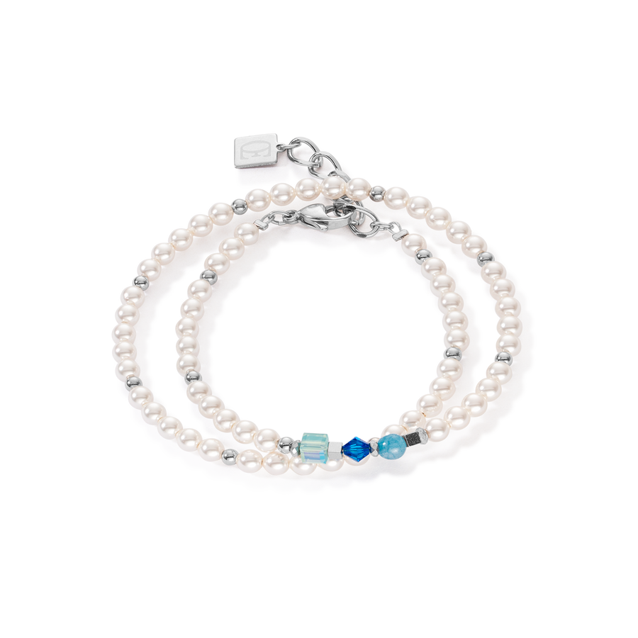 Bracciale Princess Pearls Wrap Around argento blu