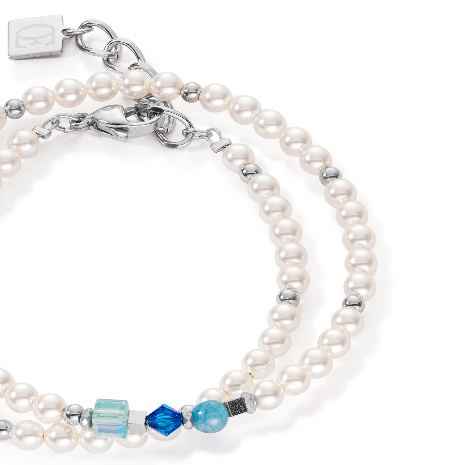 Bracciale Princess Pearls Wrap Around argento blu