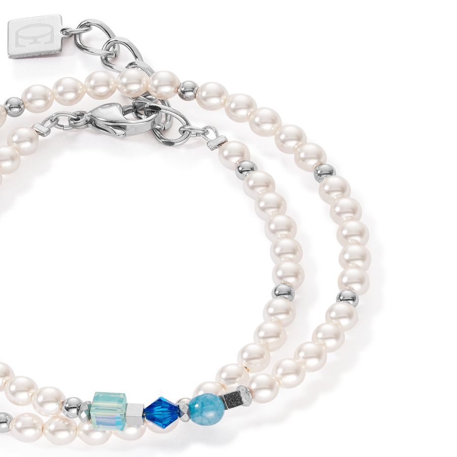 Bracciale Princess Pearls Wrap Around argento blu