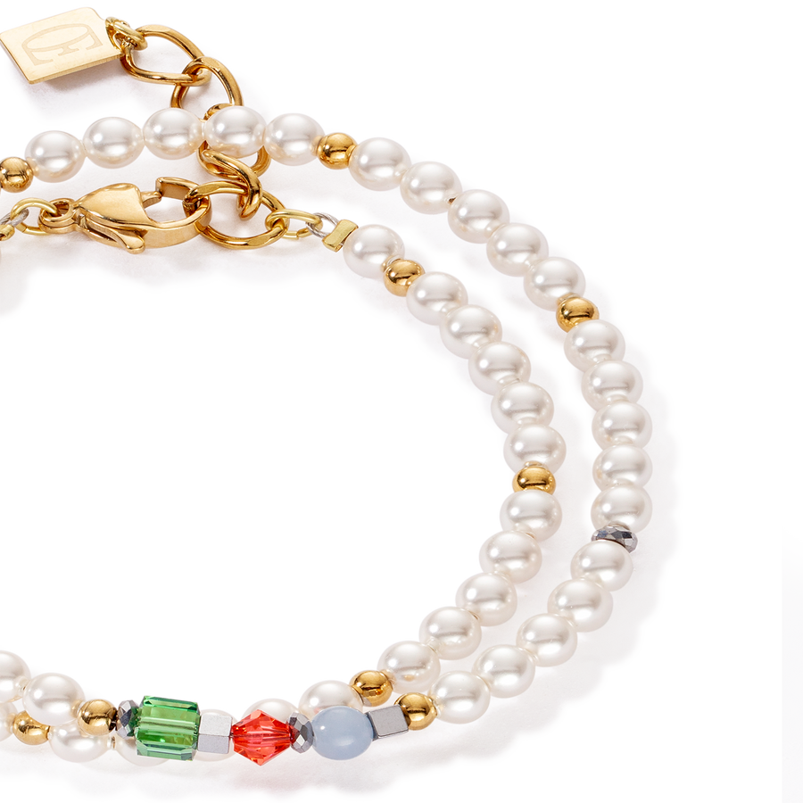 Bracciale Princess Pearls Wrap oro multicolor Art Nouveau