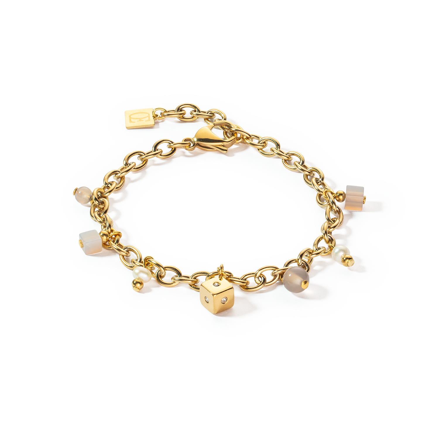 Bracciale boho bianco-oro con perle d'acqua dolce