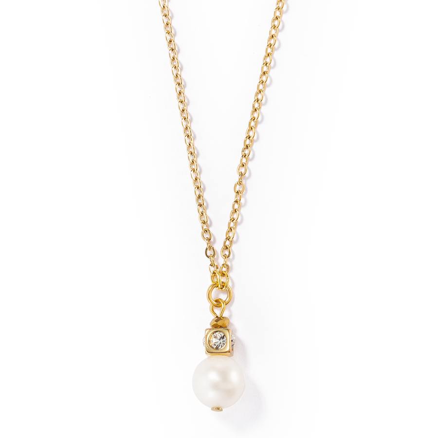 Collana Solitaire oro con perla d'acqua dolce