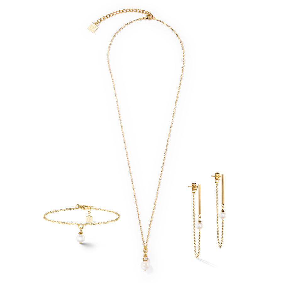 Collana Solitaire oro con perla d'acqua dolce