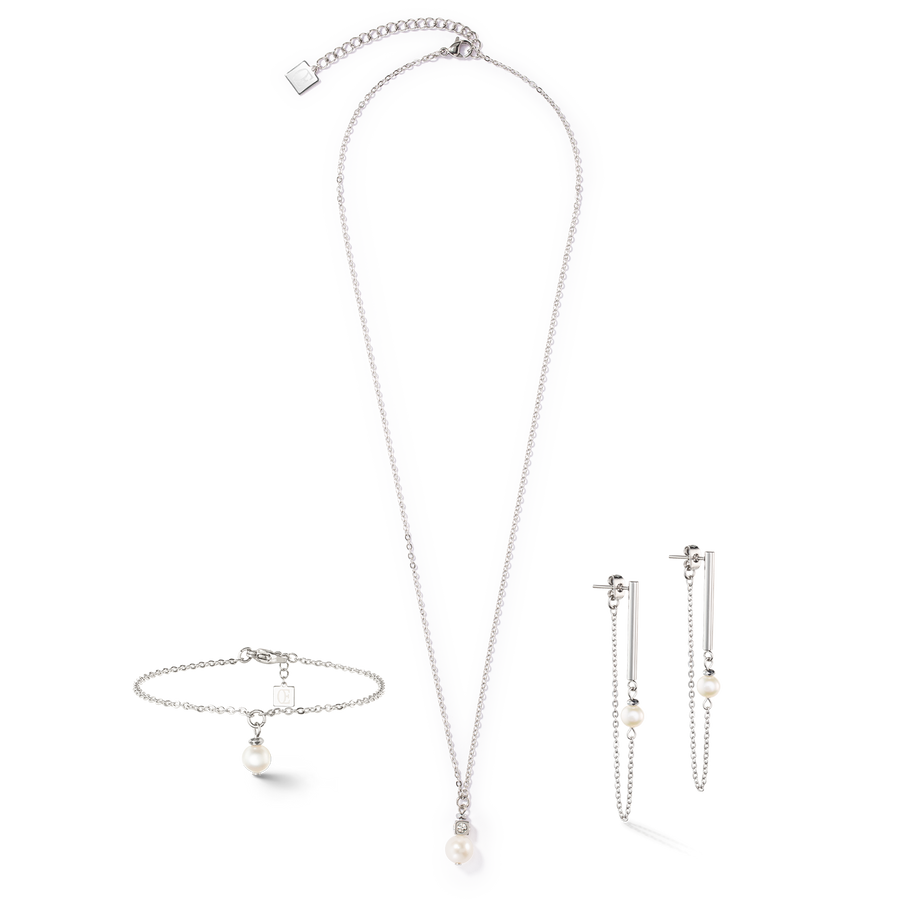 Collana Solitaire argento con perla d'acqua dolce