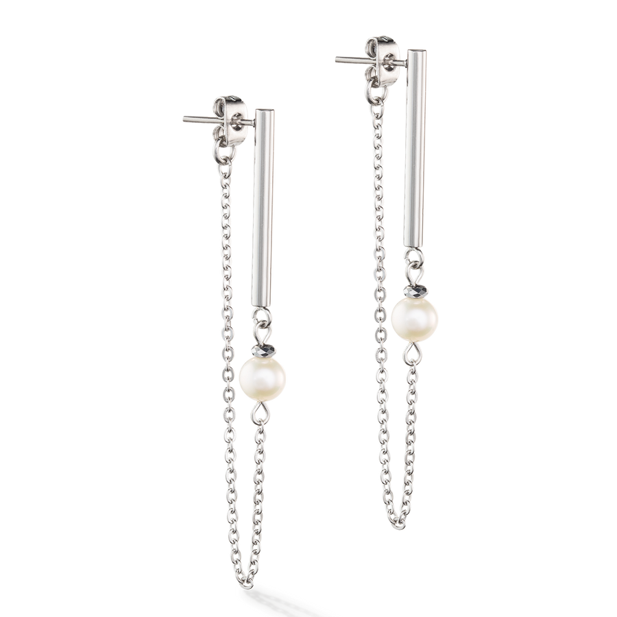 Orecchini Solitaire argento con perla d'acqua dolce