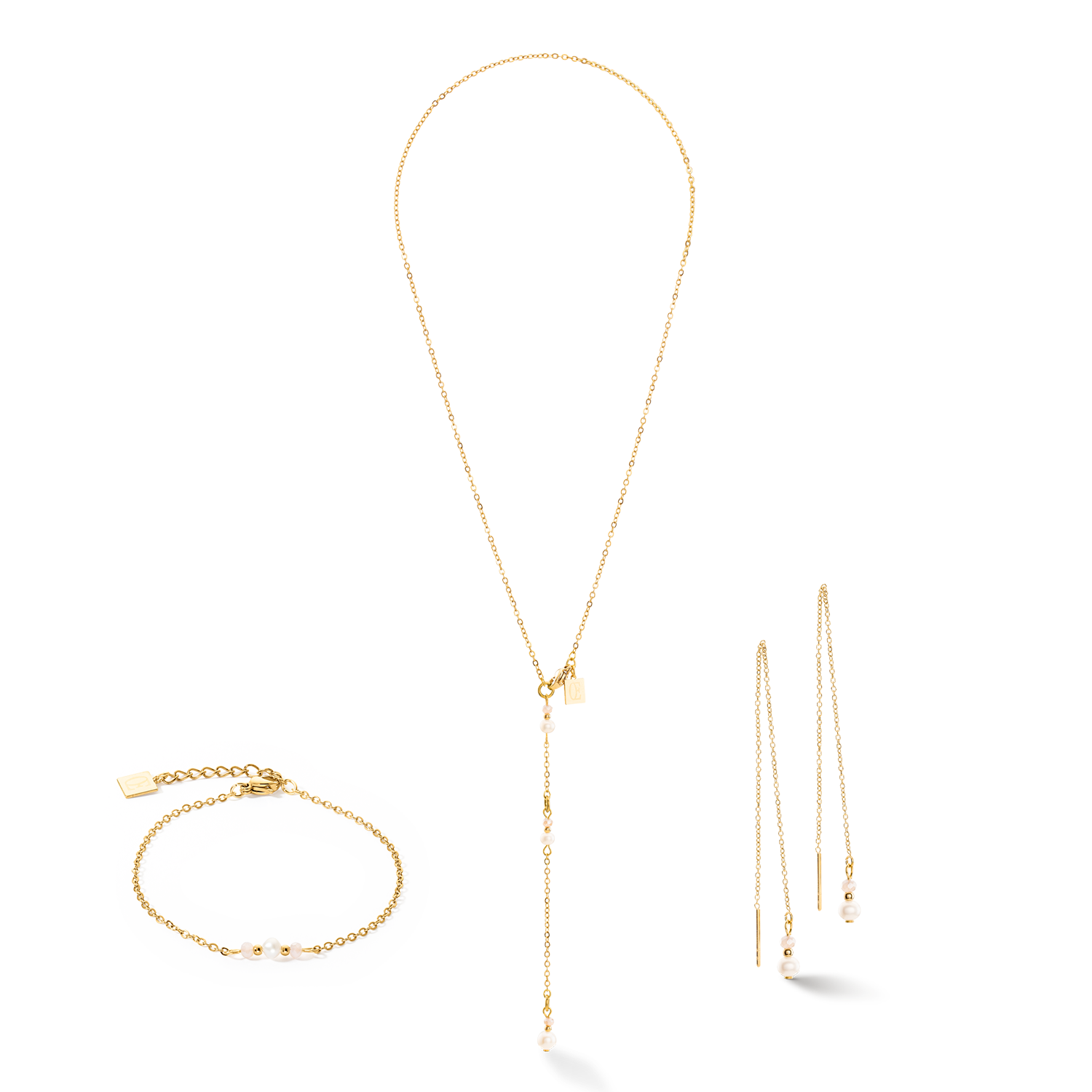 Collana Y Fairy Perla d'acqua dolce oro