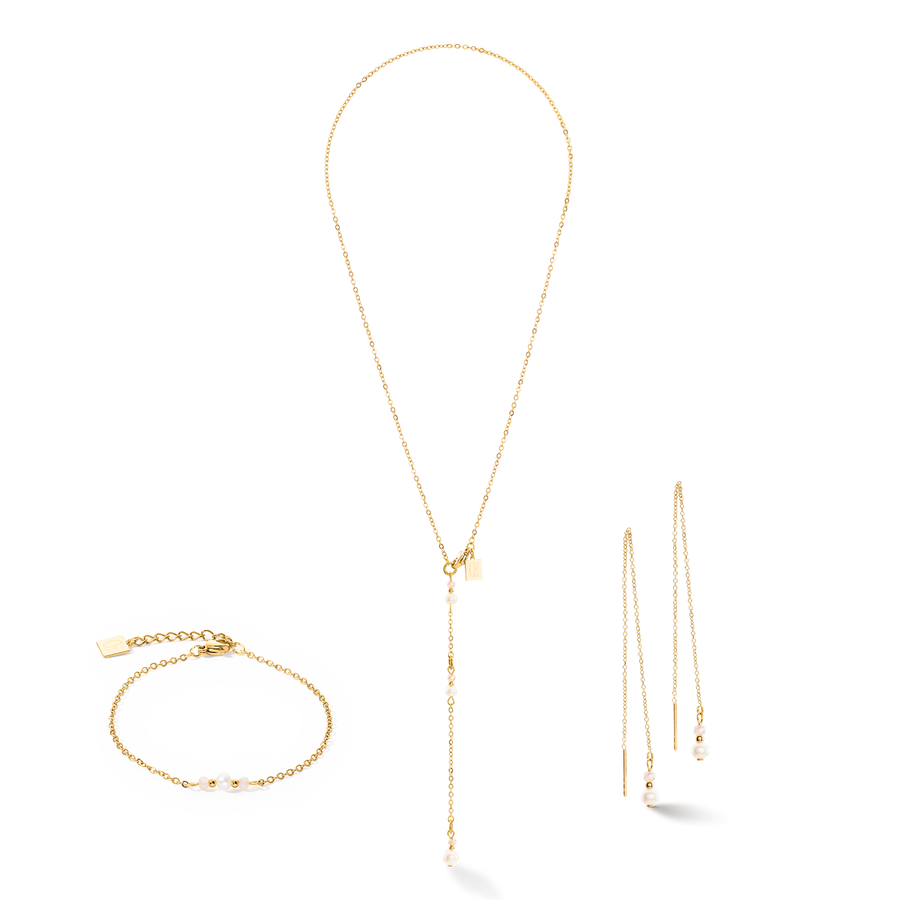 Collana Y Fairy Perla d'acqua dolce oro