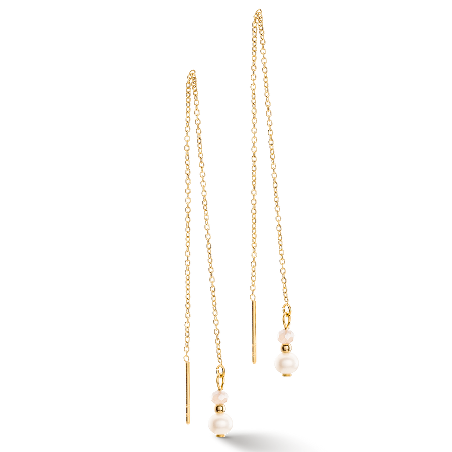Orecchini Y Fairy Perla d'acqua dolce oro