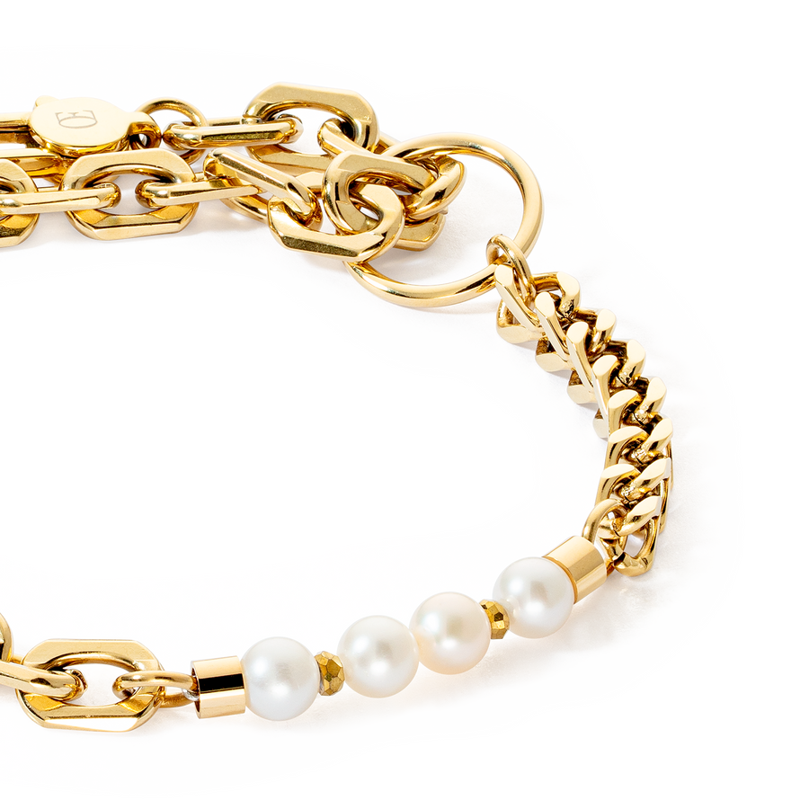 Bracciale Shape Shifter Perle d'acqua dolce oro