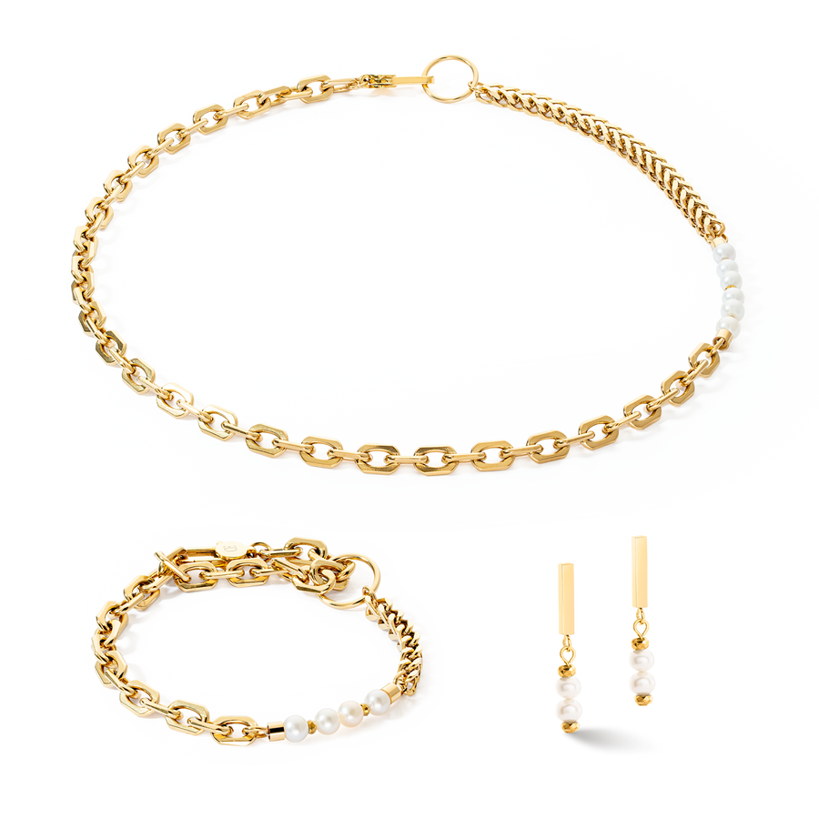 Set di gioielli Shape Shifter Perle d'acqua dolce oro
