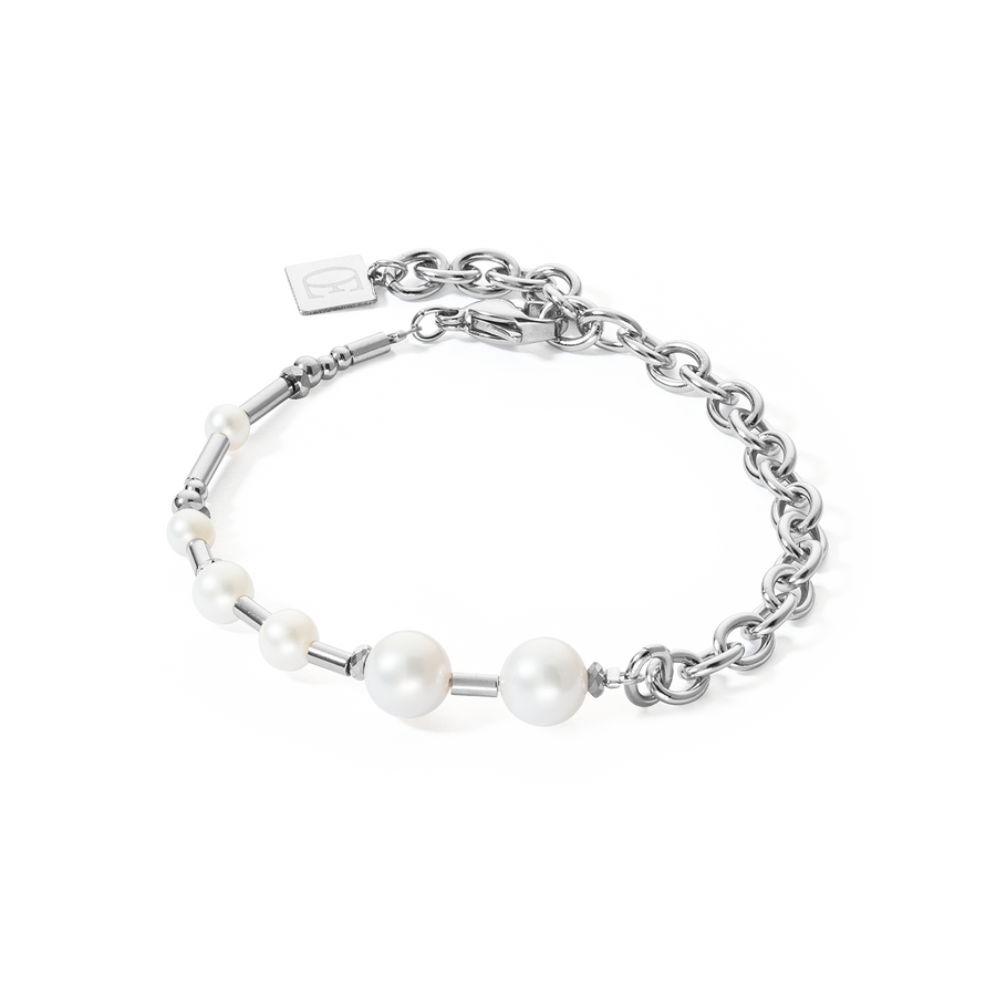 Bracciale Perle d'acqua dolce e Chain Multiwear argento
