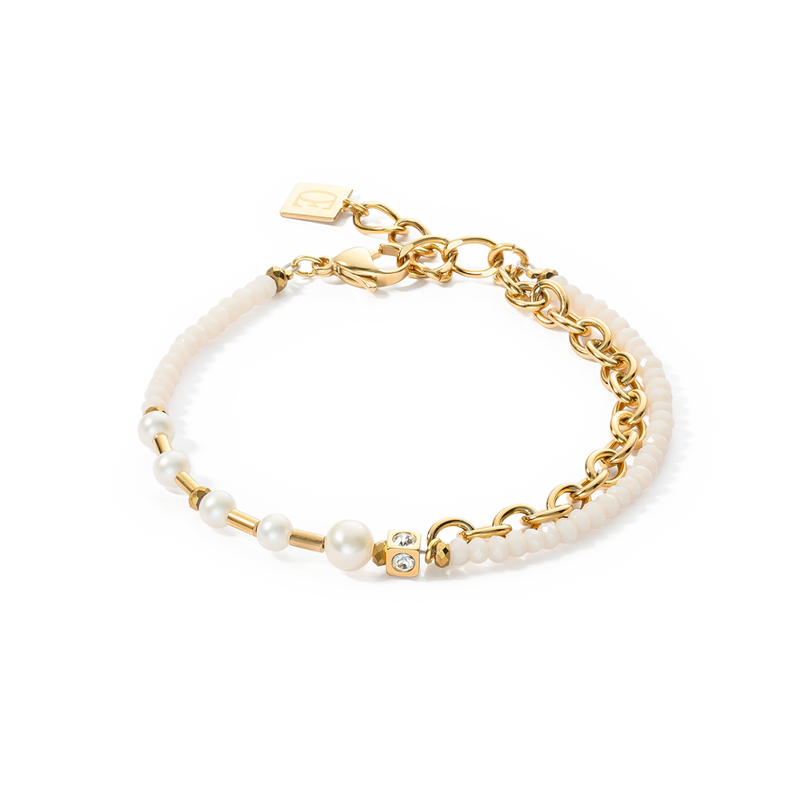 Bracciale Chain & Pearl Fever oro bianco