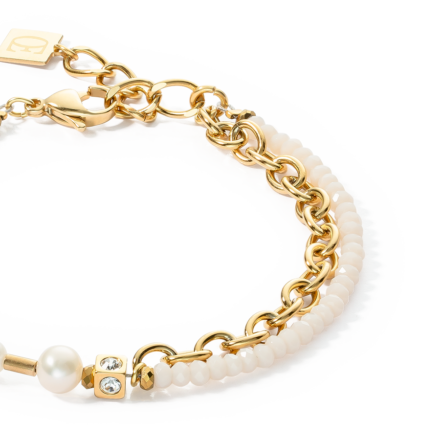 Bracciale Chain & Pearl Fever oro bianco
