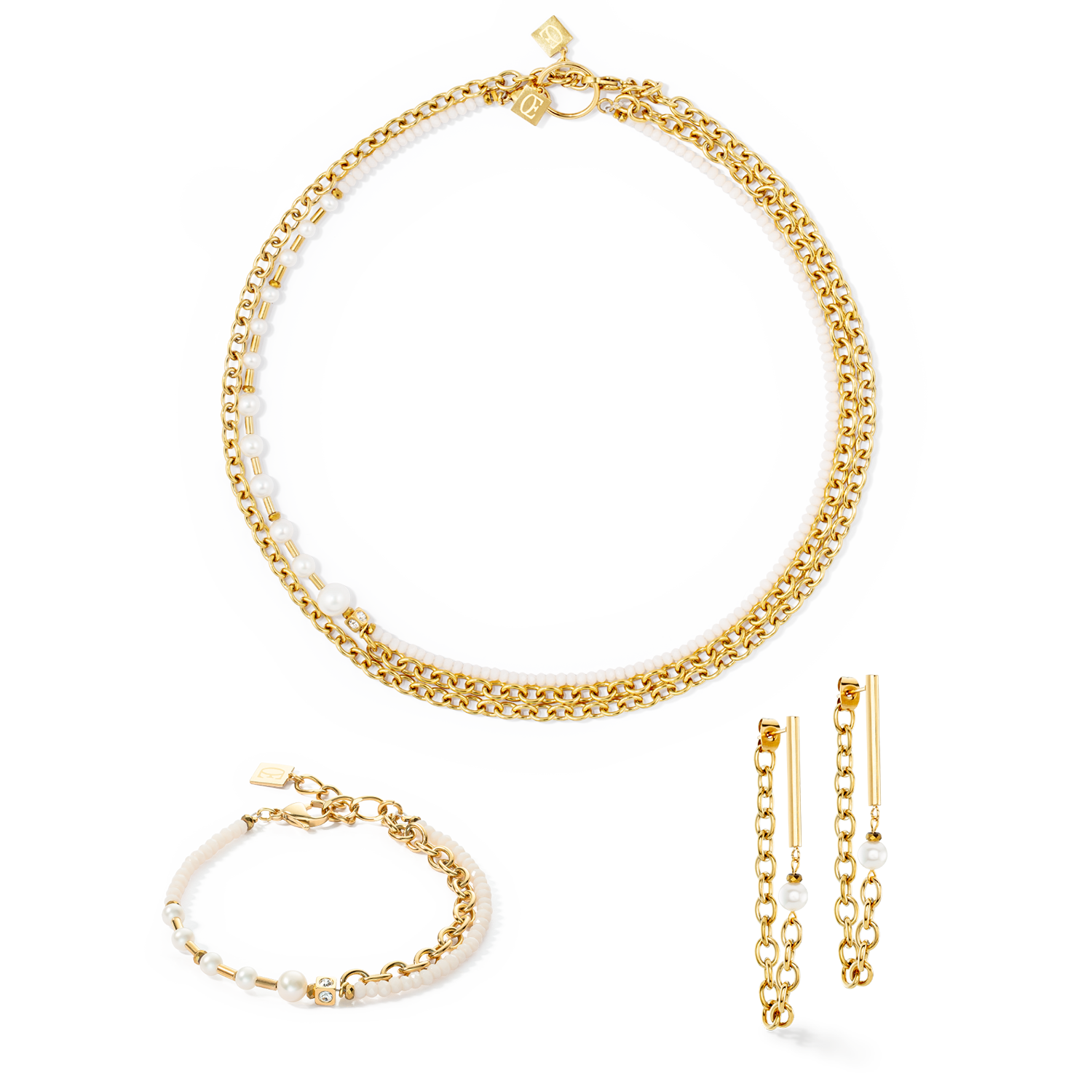 Bracciale Chain & Pearl Fever oro bianco