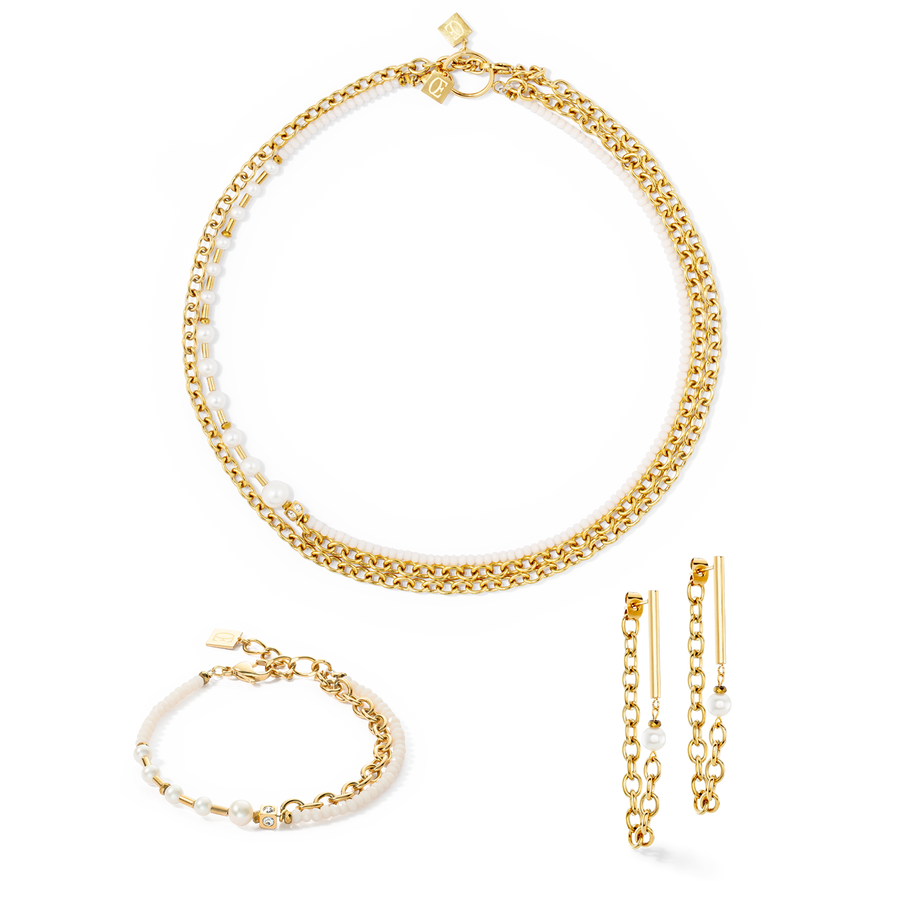 Bracciale Chain & Pearl Fever oro bianco