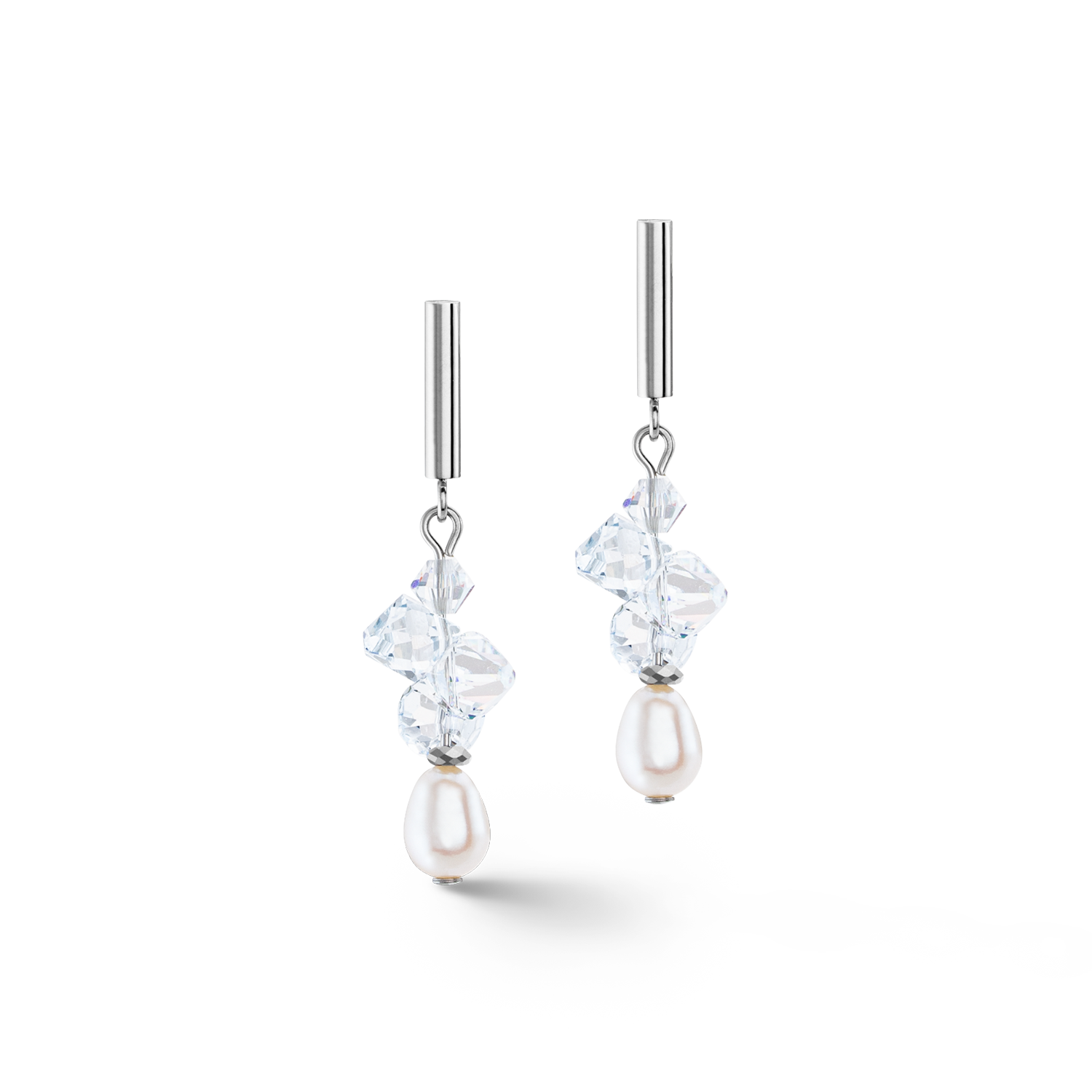 Orecchini Dancing Crystals e Pearls argento