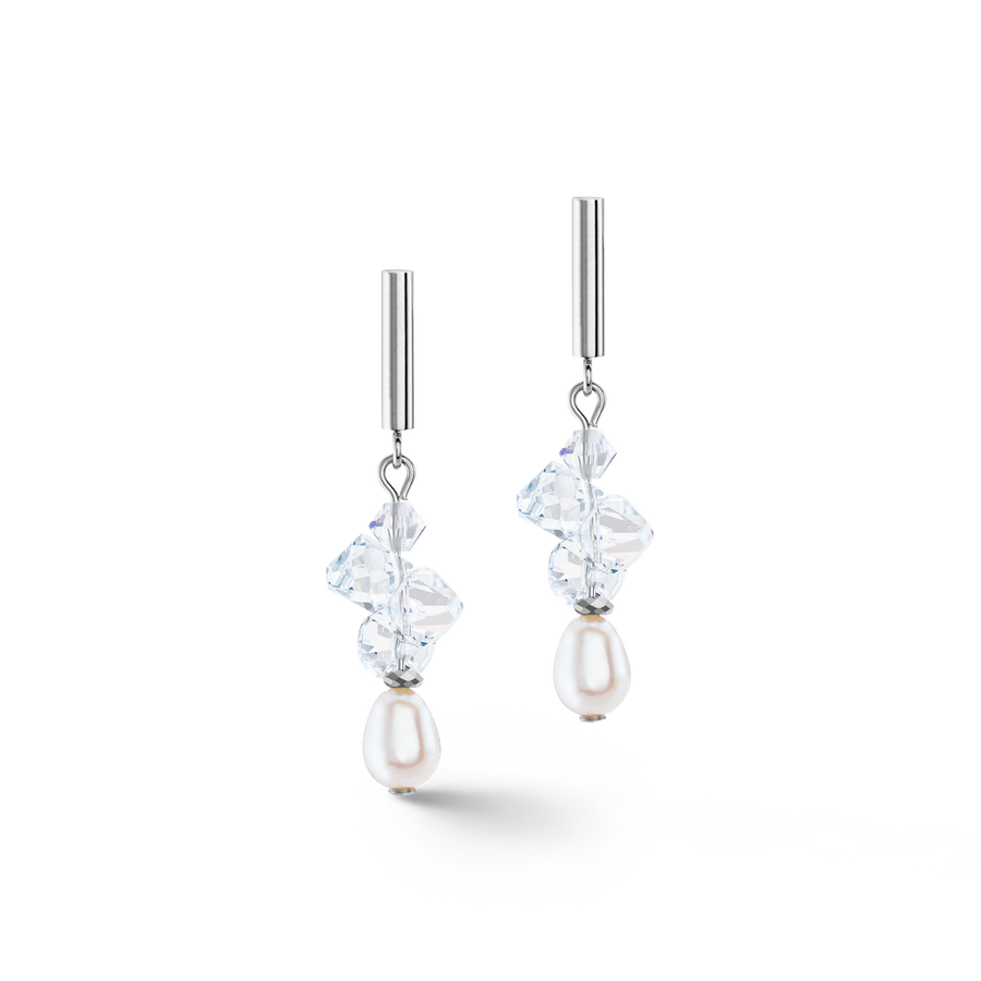 Orecchini Dancing Crystals e Pearls argento