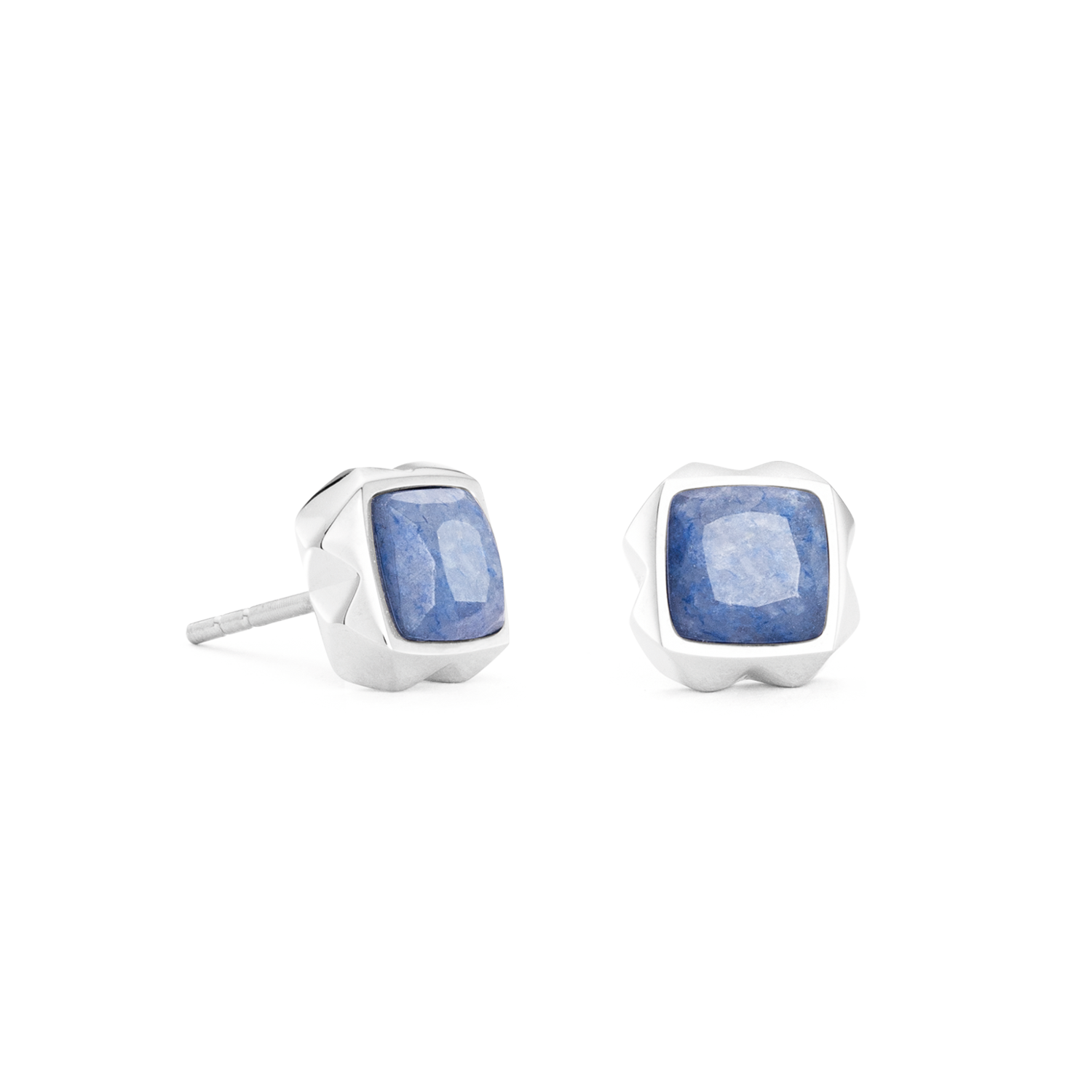 Orecchini Spikes Square Avventurina argento-blu