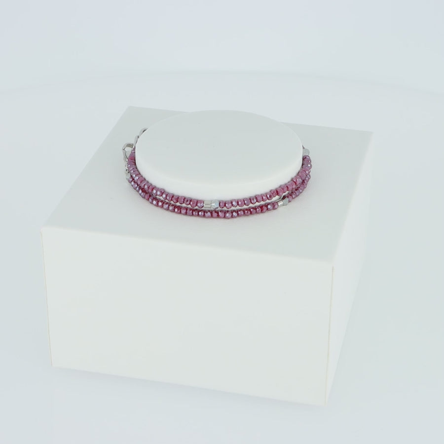 Braccialetto Sparkling Dot Delicate argento e rosso