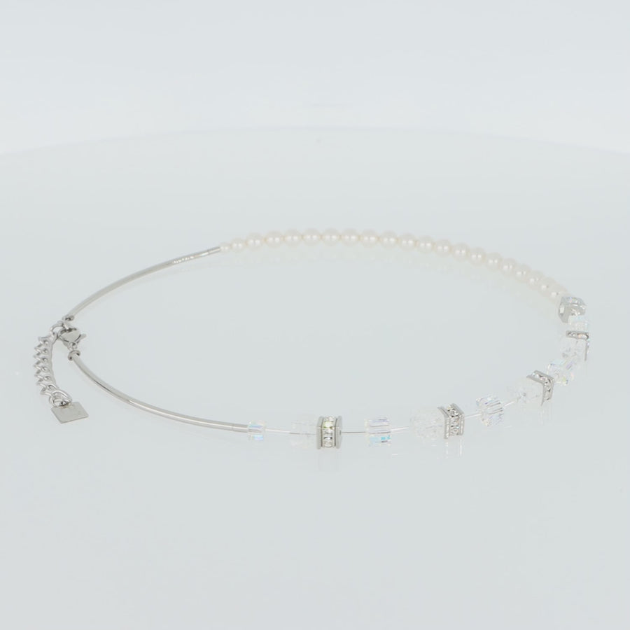 Collana GeoCUBE® Precious Fusion Pearls bianca