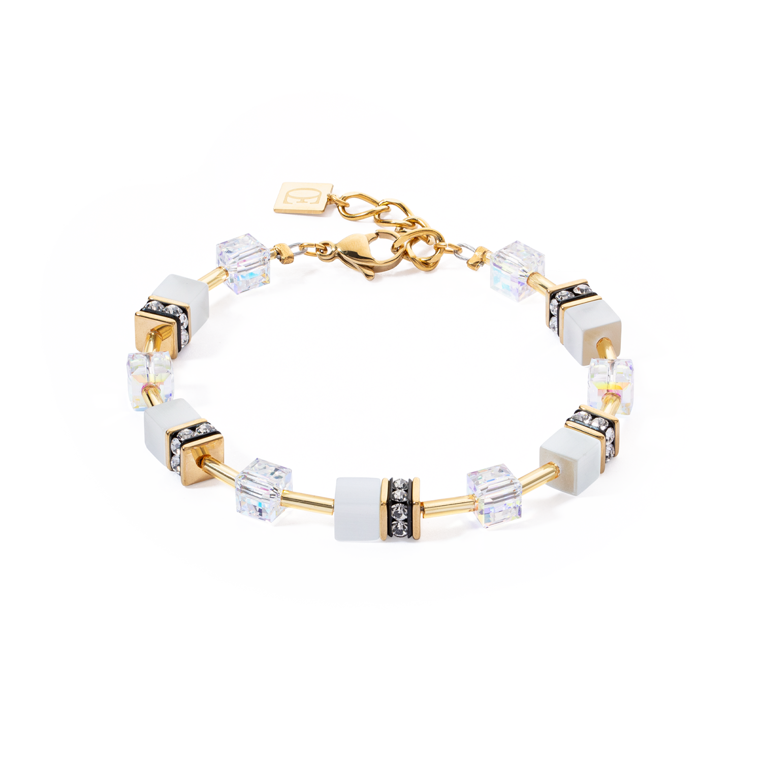 Bracciale GeoCUBE® Iconic Layer bianco-oro