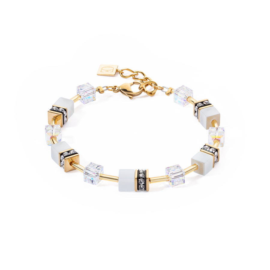 Bracciale GeoCUBE® Iconic Layer bianco-oro