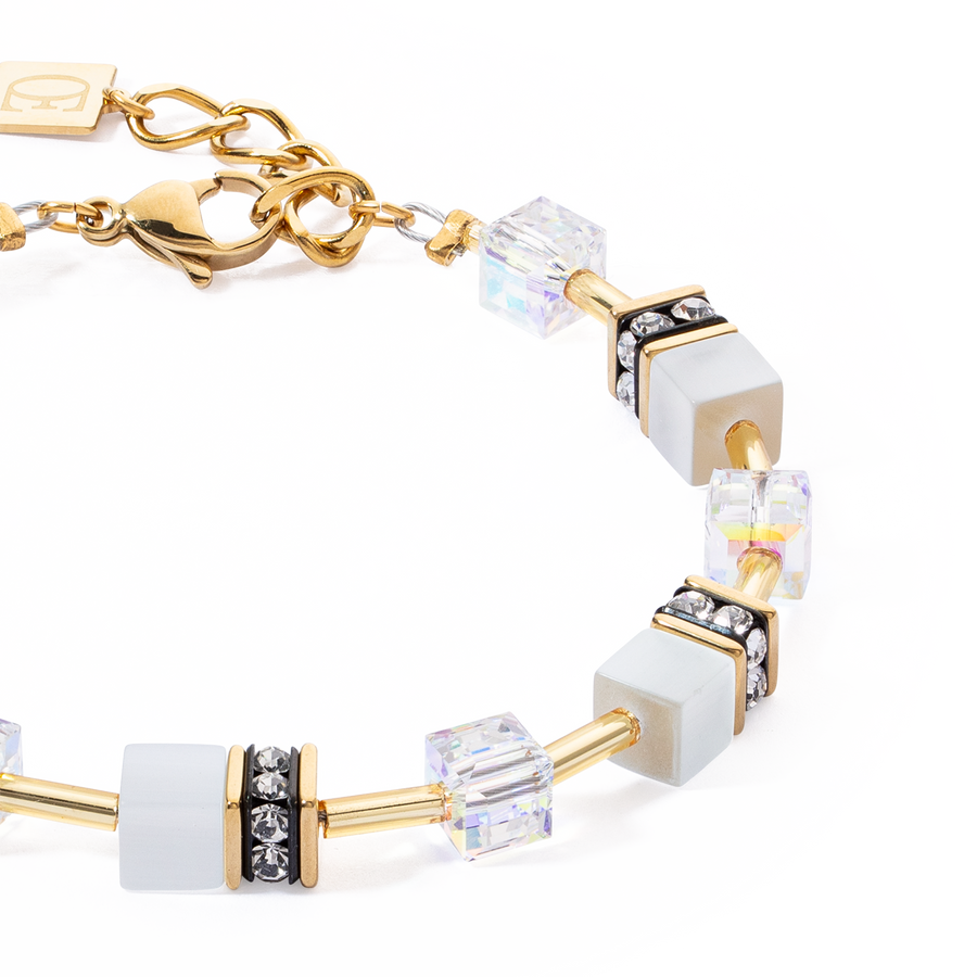 Bracciale GeoCUBE® Iconic Layer bianco-oro