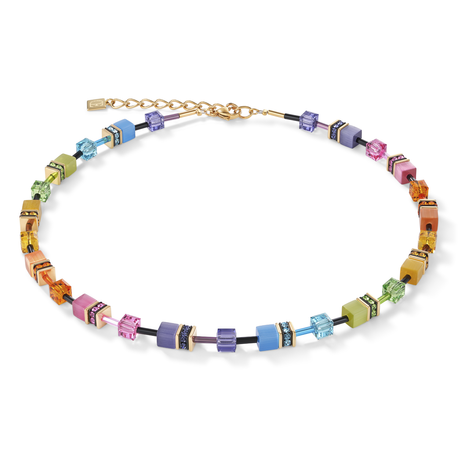 Collana GeoCUBE® multicolor rainbow gold