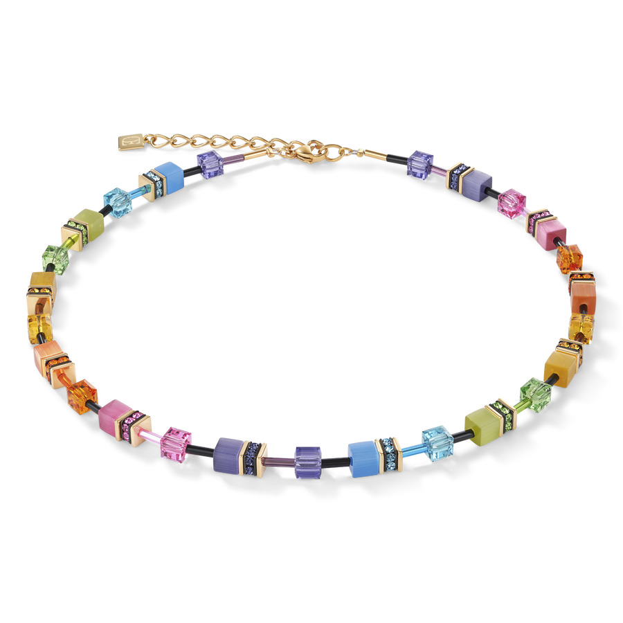 Collana GeoCUBE® multicolor rainbow gold